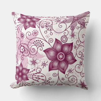 Blumenspirale Pink und Weiß Pattern Kissen Kissen