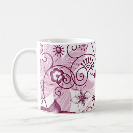 Blumenspirale Rosa und Weiß Muster Kaffeetasse