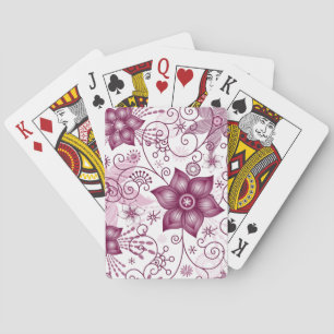 Blumenspirale Rosa und Weiß Muster Spielkarten