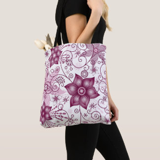Blumenspirale Rosa und Weiß Muster Tasche