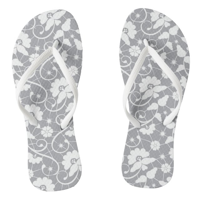 Blumenspitze-Muster Flip Flops (Fußbett)