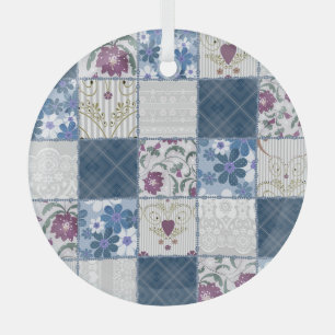 Blumenspitze: Patchwork Nahtloser Hintergrund. Ornament Aus Glas
