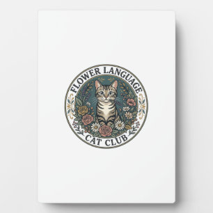 Blumensprache Katze Katze Grafik T-Shirt Kunst - B Fotoplatte