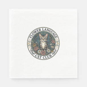 Blumensprache Katze Katze Grafik T-Shirt Kunst - B Serviette