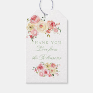 Blumenspülung und Babydusche Danke Geschenkanhänger