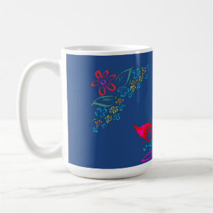Blumenstäube Folklorekunst farbenfrohe, würzige Bl Kaffeetasse
