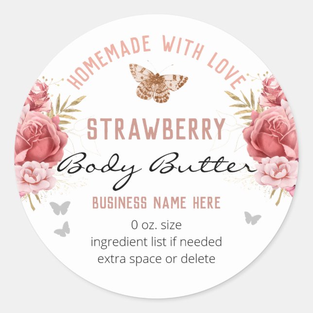 Blumenstäube für kundenspezifische Business Body B Runder Aufkleber (Vorderseite)