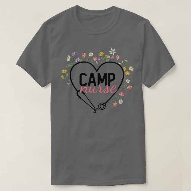Blumenstethoskop Herzkrankenpflegerkurse T-Shirt (Design vorne)