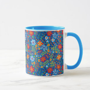 Blumenstickerei-Muster Tasse
