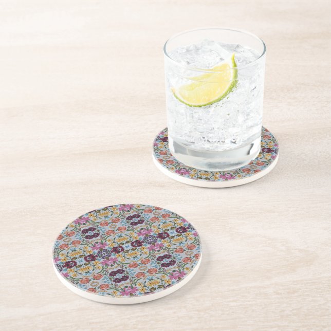 Blumenstickermuster mit schönen Blume Getränkeuntersetzer (Seite)