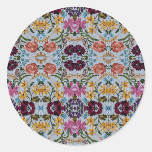 Blumenstickermuster mit schönen Blume Runder Aufkleber