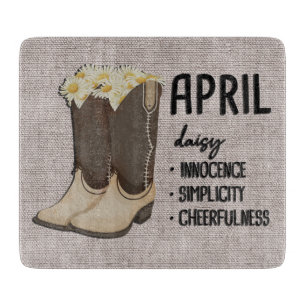 Blumenstiefel Geburtsmonat Blume/April Daisy Schneidebrett