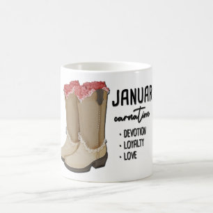 Blumenstiefel Geburtsmonat Blume/Januar-Nelke Kaffeetasse