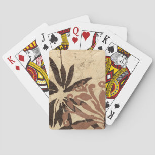 Blumenstil-Design mit tönernen Blätter Spielkarten