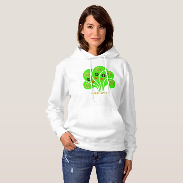 Blumenstil Hoodie (Vorne ganz)