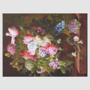 Blumenstilleben aus Rosen, Tulpen und Hyazinthen Seidenpapier