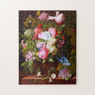 Blumenstilleben mit Rosen, Tulpen und Hyazinthen
