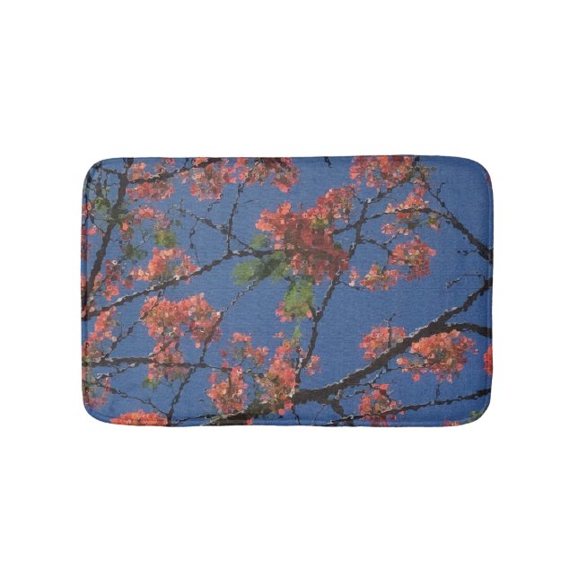 Blumenstoffe, blau badematte (Vorderseite)