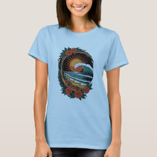 Blumenstrandliebhaber Sonnenuntergang Urlaub Gesch T-Shirt