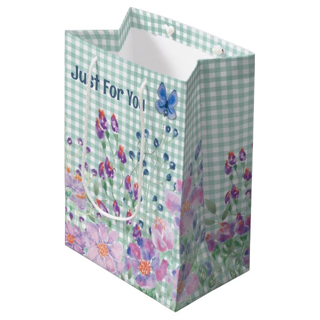 Blumenstrauch Mittlere Geschenktüte (Vorderseite Schrägansicht)