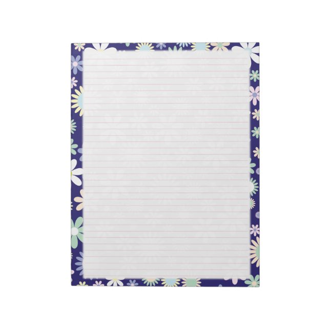 Blumenstrauch - rosa Uni rotes Papier 8.5 "x11" Notizblock (Rotiert)