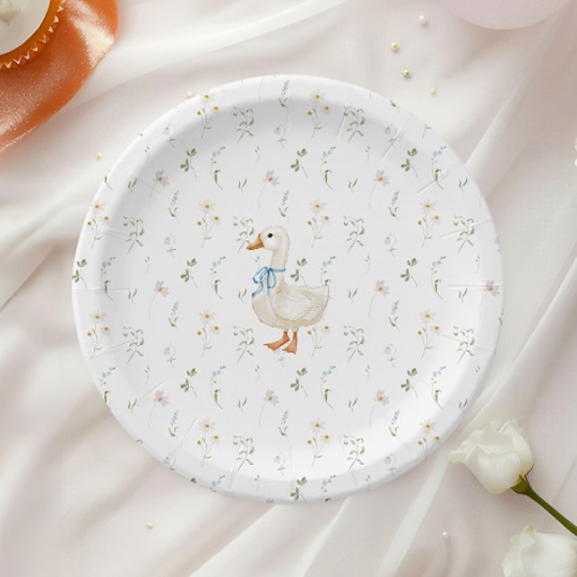 Blumenstrauß Albern Gänseblauer Bow Blütenbaby-Dus Pappteller (Von Creator hochgeladen)