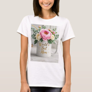 Blumenstrauß, Aquarellbouquet (Torfbäume, Rose) T-Shirt