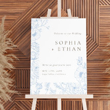 Blumenstrauß Art French Blue Wedding Willkommensze