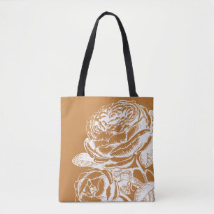 Blumenstrauß Art Illustration in Senf Gelb Tasche