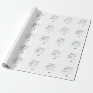Blumenstrauß Art: Minimale Frau. Geschenkpapier
