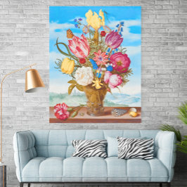 Blumenstrauß auf einem Sims (1619) von Bosschaert Poster