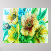Blumenstrauß aus grün blühenden Blumen an einer Wa