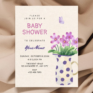 Blumenstrauß-Baby-Party Einladung