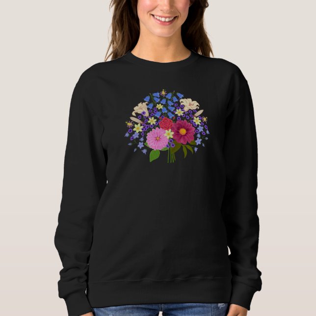 Blumenstrauss Black Sweatshirt (Vorderseite)