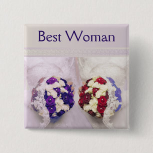 Blumenstrauß-Braut-bestes Frauen-Abzeichen für Button