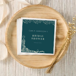 Blumenstrauß Brautparty Begrüßungszeichen Serviette