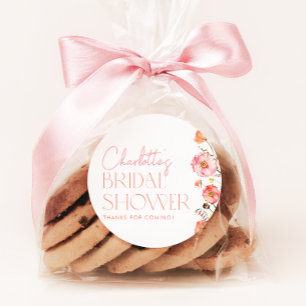 Blumenstrauß Brautparty Wildblumen Mohn Favor Runder Aufkleber