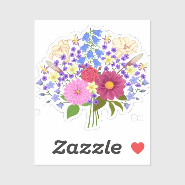 Blumenstrauss Custom Cut Sticker (Feuille)