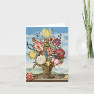 Blumenstrauß der Blumen auf einer Leiste Karte