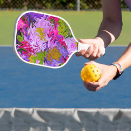Blumenstrauß der Farben Farbenfrohe abstrakte Kuns Pickleball Schläger
