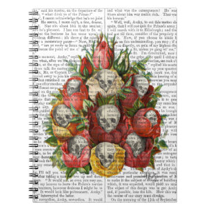Blumenstrauß der Schädel Notizblock