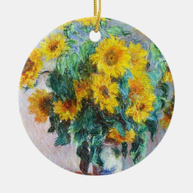 Blumenstrauß der Sonnenblumen, Claude Monet 1880 Keramikornament (Vorne)