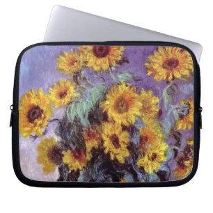 Blumenstrauß der Sonnenblumen durch Claude Monet, Laptopschutzhülle