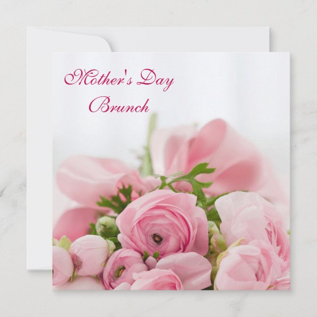 Blumenstrauß des rosa Brunch der Rosen-Mutter Einladung (Vorderseite)
