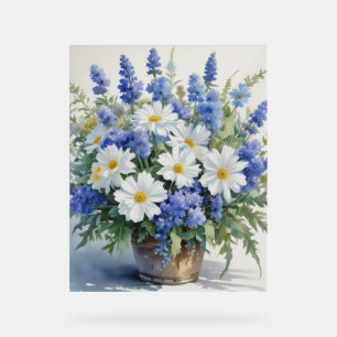Blumenstrauß Elegante Aquarellmalerei Acrylschild