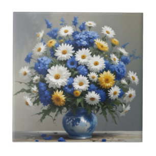 Blumenstrauß Elegante Aquarellmalerei Fliese