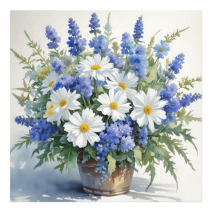 Blumenstrauß Elegante Aquarellmalerei Fotodruck