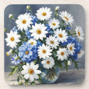 Blumenstrauß Elegante Margeriten Aquarell Getränkeuntersetzer