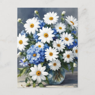 Blumenstrauß Elegante Margeriten Aquarell Postkarte