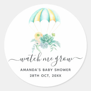 Blumenstrauß Fallschirm Baby Shower Runder Aufkleber